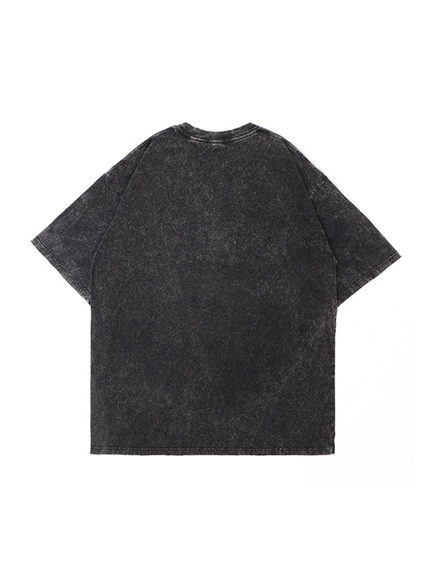 Camiseta lavada con estampado de autos deportivos para hombre-2