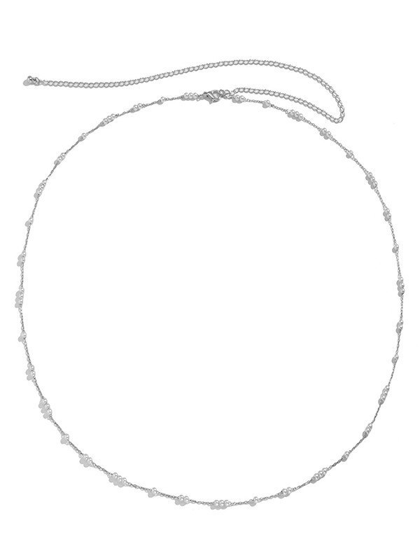 Cadena para el vientre adornada con perlas de imitación-2
