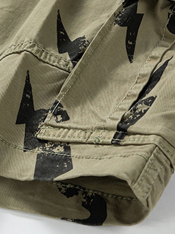 Shorts cargo sueltos estampados para hombre-4